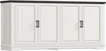 63'' Buffet Cabinet with Storage & 2 Adjustable Shelves, Modern Sideboard Cabinet with 4 Doors, Coffee Bar Cabinet, White