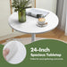 round Bistro Table, Height Adjustable Bar Height Cocktail Table, High Top Pub Table Snack Table with Heavy-Duty Metal Base for Home Bar, Dining Room, Restaurant, White
