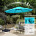 10FT Cantilever Umbrella with Base and Weights Bag, Turquoise