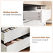 Modern LED 6 Drawer Dresser for Bedroom, White Large Chest of Drawers with Hidden Handles, Long Double Wooden Dresser Closet for Living Room, Entryway, Hallway - White