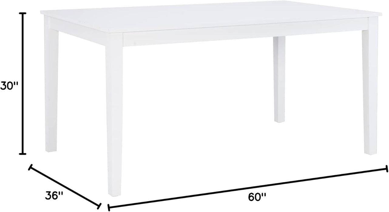 Elegant White Sixty Inch Contemporary Dining Table