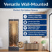 72" Tall Indoor/Outdoor Mirror Waterfall Floor Fountain, LED Lights & River Stones, Elegant Bronze Finish for Home, Office, Patio & Entryway Decor