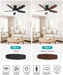 42 Inch Ceiling Fans with Lights, Quiet Reversible Fan with Remote & APP Control, 6-Speed, 3 Color Temperatures Dimmable LED, DC Motor, Low Profile Ceiling Fan for Bedroom Living Room, Black