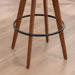 26” Counter Height Stools Set of 2,Mid Century Modern Bar Stools,Green PU Leather Kitchen Island Stool,Wood High Barstools Swivel with Back and Arms for Home Bar Furniture