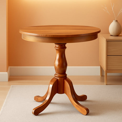 AMT-ANA-TP Antique Dining Room Table - a round Kitchen Table Top with Pedestal Base, 36X36 Inch, Natural