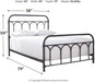 Signature Design by Ashley Nashburg Industrial Farmhouse Metal Bed, Full, Matte Black