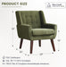 Green Upholstered Tufted Mid Century Armchair Collection