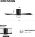 48" DC Flush Mount Ceiling Fan with Lights, 6-Speed Reversible DC Motor, 3CCT, Low Profile Hugger Ceiling Fan for Living Room Bedroom Kitchen, Black Finish and Black/Walnut Blades