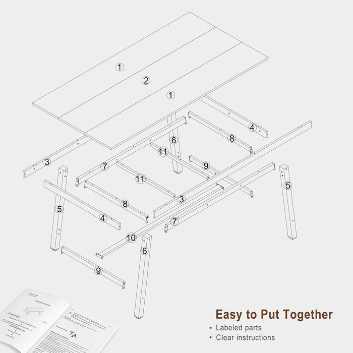 71''Industrial Dining Table for 6-8 People，Large Kitchen Table