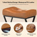 Counter Height Bar Stools Set of 2, Backless 26" Saddle Barstools, Brown