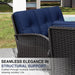 Wicker Patio Furniture Set, 6 Piece Outdoor Furniture Set with Thickened Cushions, High Back, Deep Seating, Wide Armrest, Outdoor Swivel Rocker Chairs for Porch, Deck