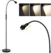 Adjustable LED Beam Floor Lamps for Living Room, Reading Lamp with Flexible Gooseneck, Dimmable Zoomable Spotlight, Work Light, Touch Control, Task Crafting Standing Lamp for Office Bedroom