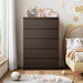 Modern 5 Drawer Dresser for Bedroom, 15" D X 23.7" W X 40.4" H in Simply Chest of Drawers (Brown)