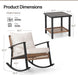 3-Piece Outdoor Rocking Chairs Bistro Set, Rattan Patio Furniture