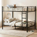 Black FullOverFull Metal BunkBed DetachableRails HeavyDuty