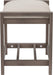Gray Upholstered Vanity Stool With Linen Upholstery