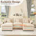108-Inch U-Shaped Premium-Quality Sectional Sofa Beige