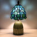 Tiffany Stained Glass Mushroom Table Lamp 12.5 Inch -Sea Blue Pearl