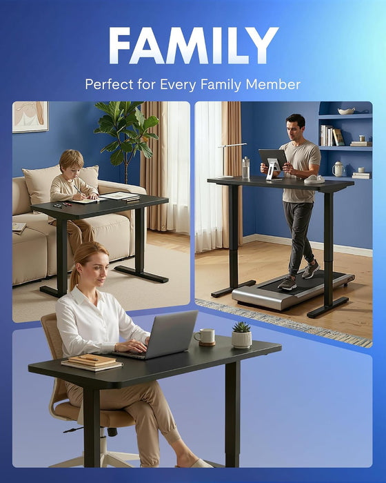 FLEXISPOT EN1 One-Piece Standing Desk, Electric Adjustable with 4 Memory Presets, 176 LBS Capacity, Stable & Quiet, Seamless Desktop for Home Office & Dual Monitors, 60"X24" Black