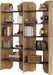 70.87" Tall Farmhouse Bookshelf, 5-Tier Double Wide Bookcase with Open Shelves, Vintage Bookshelf for Living Room, Office, Study Room, Bedroom（Brown）