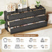 High Gloss Dresser for Bedroom, 60.2" Wide 9 Drawer Dresser, Black