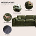 Forest Green Oversized 115 Inch Convertible Sectional