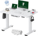 FLEXISPOT EN2 48"X30" Whole-Piece Standing Desk with Power Strip, White