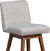 Basila Modern Farmhouse 26" Seat Height Swivel Bar Stool for Kitchen Island Counter in Brown Oak Wood with Taupe Fabric