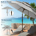10Ft Patio Umbrella, 3 Tier Outdoor Market Table Umbrellas with 8 Fiberglass Ribs and Push Button Tilt, Windproof, Vented Canopy, UV Protection for Deck, Pool, Backyard