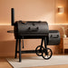 Highland Offset Charcoal Smoker and Grill with 900 Sq. In. Cooking Area in Black