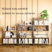 No Assembly 5 Tiers Folding Bookshelf 56.14''H Extra Storage,Rustic Brown