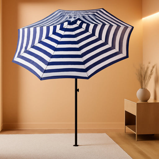 Patio Market Outdoor Table Umbrella with Push Button Tilt and Crank, Large Sun Umbrella with Sturdy Pole & Fade Resistant Canopy, Easy to Set
