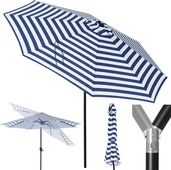 Patio Market Outdoor Table Umbrella with Push Button Tilt and Crank, Large Sun Umbrella with Sturdy Pole & Fade Resistant Canopy, Easy to Set