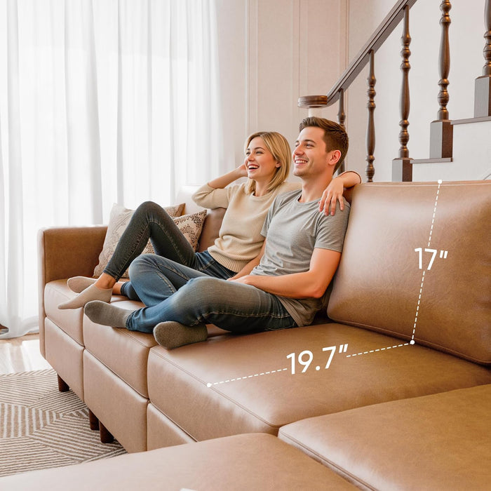 Faux Leather Oversized Accent Chair with Storage Deep Seat Single Sofa Large Reading Armchair for Living Room Bedroom Office Brown