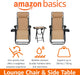 Outdoor Textilene Adjustable Zero Gravity Folding Reclining Lounge Chair Set with Cup Holder, Side Table, Headrest, Weather-Resistant, 35 X 26 X 43 Inches, Beige, 2-Pack