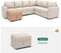 Storage Ottoman Module for Sectional Sleeper Sofa with Pull Out Bed, Movable Footrest Ottoman for Modular Couch, Beige