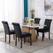 Dining Chairs Set of 4 Mid Century Modern Living Room Chairs with Button Tufted High Back Velvet Armless Chair Comfy Upholstered Side Chairs for Kitchen/Restaurant/Bedroom, Black