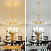 Gold Round Luxurious Crystal Chandelier Six Luminaires