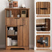 Fluted Buffet Cabinet with Storage, Modern Coffee Bar Cabinet