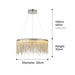 Ceiling Chandelier Gold Chains Remote Modern Tassel Aluminum Chain Led Pendant Light Kitchen Living Room Decoration Hanging Lamp