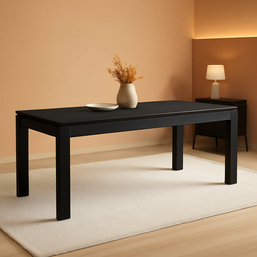 78.7" Large Dining Table for 6 8, Solid Wood Rustic Kitchen Table, Modern Farmhouse Rectangular Dining Desk for Kitchen, Living Room, Black