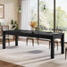 78.7" Large Dining Table for 6 8, Solid Wood Rustic Kitchen Table, Modern Farmhouse Rectangular Dining Desk for Kitchen, Living Room, Black