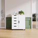 White Five-Drawer Movable Storage Cabinet For Home
