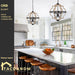 6-Light Farmhouse Chandelier for Dining Room Wood Pendant Lighting