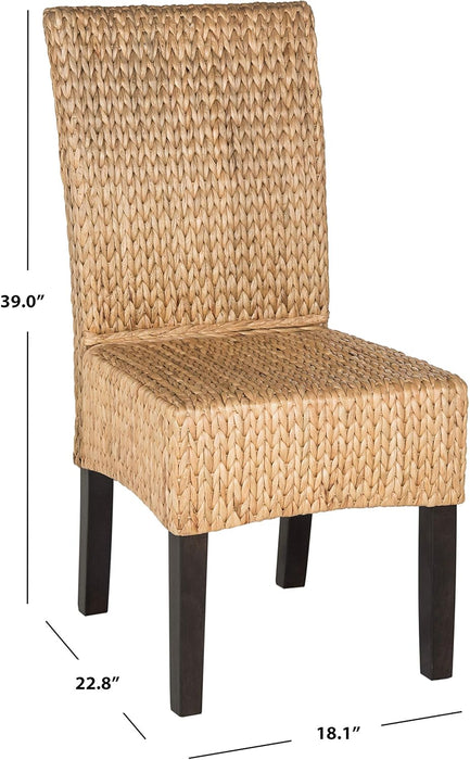 Home Collection Luz Natural Wicker Dining Chair (Set of 2), 18"