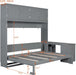 Queen Size Murphy Bed WithIntegratedStorageCabinets