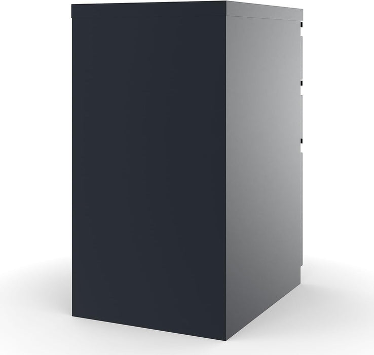 3-Drawer Vertical File Cabinet, Letter Size, Lockable, Black