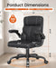 Executive Office Chair, Mid-Back Ergonomic Desk Chair with Flip-Up Arms