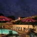 9Ft Patio Umbrella with Solar Lights, Burgundy
