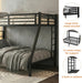 Heavy Duty Metal Bunk Bed Twin XL over Queen Bunk Bed Frame for Adults Kids, Twin over Queen Bunkbed with 2 Ladder for Apartment Bedroom, Noise Free Frames, No Boxing Spring Needed